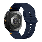 For Samsung Galaxy Watch Ultra 47mm / Ultra 2025 Kalebol Wave Stitching Silicone Strap(Midnight Blue)