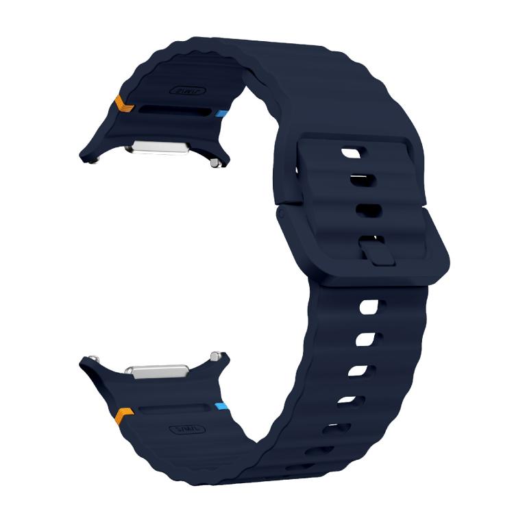 For Samsung Galaxy Watch Ultra 47mm / Ultra 2025 Kalebol Wave Stitching Silicone Strap(Midnight Blue)