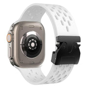 For Apple Watch 46mm / 49mm / 45mm / 44mm Kalebol Mesh Umbrella Buckle Silicone Watch Strap(White)