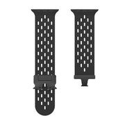 For Apple Watch 46mm / 49mm / 45mm / 44mm Kalebol Mesh Umbrella Buckle Silicone Watch Strap(Black)