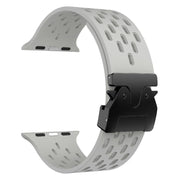For Apple Watch 46mm / 49mm / 45mm / 44mm Kalebol Mesh Umbrella Buckle Silicone Watch Strap(Grey)