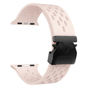 For Apple Watch 46mm / 49mm / 45mm / 44mm Kalebol Mesh Umbrella Buckle Silicone Watch Strap(Sand Pink)