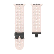 For Apple Watch 46mm / 49mm / 45mm / 44mm Kalebol Mesh Umbrella Buckle Silicone Watch Strap(Sand Pink)