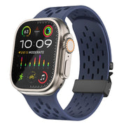 For Apple Watch 46mm / 49mm / 45mm / 44mm Kalebol Mesh Umbrella Buckle Silicone Watch Strap(Midnight Blue)