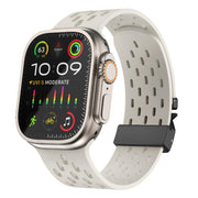 For Apple Watch 46mm / 49mm / 45mm / 44mm Kalebol Mesh Umbrella Buckle Silicone Watch Strap(Starlight)