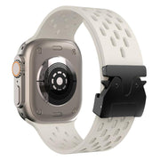 For Apple Watch 46mm / 49mm / 45mm / 44mm Kalebol Mesh Umbrella Buckle Silicone Watch Strap(Starlight)