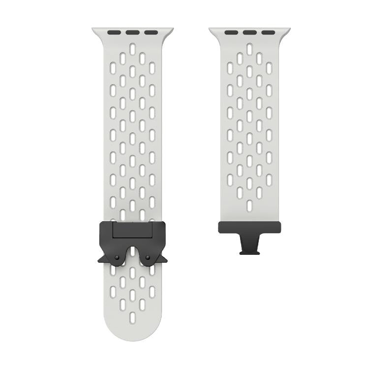 For Apple Watch 42mm / 41mm / 40mm / 38mm Kalebol Mesh Umbrella Buckle Silicone Watch Strap(Grey)