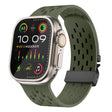 For Apple Watch 42mm / 41mm / 40mm / 38mm Kalebol Mesh Umbrella Buckle Silicone Watch Strap(Army Green) - Watch Bands by Kalebol | Online Shopping South Africa | PMC TechLife | Buy Now Pay Later Mobicred