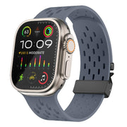 For Apple Watch 42mm / 41mm / 40mm / 38mm Kalebol Mesh Umbrella Buckle Silicone Watch Strap(Blue Grey)