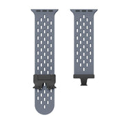 For Apple Watch 42mm / 41mm / 40mm / 38mm Kalebol Mesh Umbrella Buckle Silicone Watch Strap(Blue Grey)
