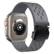 For Apple Watch 42mm / 41mm / 40mm / 38mm Kalebol Mesh Umbrella Buckle Silicone Watch Strap(Space Grey)