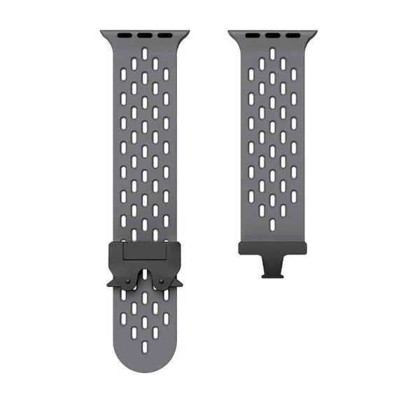 For Apple Watch 42mm / 41mm / 40mm / 38mm Kalebol Mesh Umbrella Buckle Silicone Watch Strap(Space Grey)