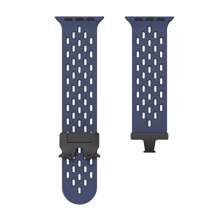 For Apple Watch 42mm / 41mm / 40mm / 38mm Kalebol Mesh Umbrella Buckle Silicone Watch Strap(Midnight Blue)