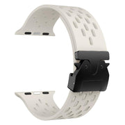 For Apple Watch 42mm / 41mm / 40mm / 38mm Kalebol Mesh Umbrella Buckle Silicone Watch Strap(Starlight)