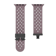 For Apple Watch 42mm / 41mm / 40mm / 38mm Kalebol Mesh Umbrella Buckle Silicone Watch Strap(Smoky Purple)