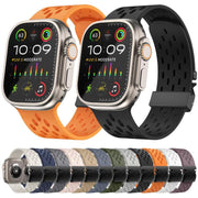 For Apple Watch 46mm / 49mm / 45mm / 44mm Kalebol Mesh Umbrella Buckle Silicone Watch Strap(White)