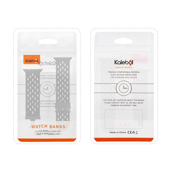 For Apple Watch 42mm / 41mm / 40mm / 38mm Kalebol Mesh Umbrella Buckle Silicone Watch Strap(White)