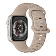 For Apple Watch 46mm / 49mm / 45mm / 44mm Embossed 3D Rose Flower Silicone Watch Band(Milk Tea) - free shipping - PMc TechLife - Order now!
