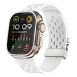 For Apple Watch 46mm / 49mm / 45mm / 44mm Kalebol Mesh Silver Umbrella Buckle Silicone Strap(White) - free shipping - PMC TechLife - Order now!