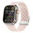 For Apple Watch 46mm / 49mm / 45mm / 44mm Kalebol Mesh Silver Umbrella Buckle Silicone Strap(Sand Pink) - free shipping - PMC TechLife - Order now!