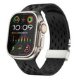 For Apple Watch 42mm / 41mm / 40mm / 38mm Kalebol Mesh Silver Umbrella Buckle Silicone Strap(Black) - free shipping - PMC TechLife - Order now!