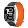 For Apple Watch 46mm / 49mm / 45mm / 44mm Kalebol Magnetic Silicone Watch Strap(Black Orange) - free shipping - PMC TechLife - Order now!