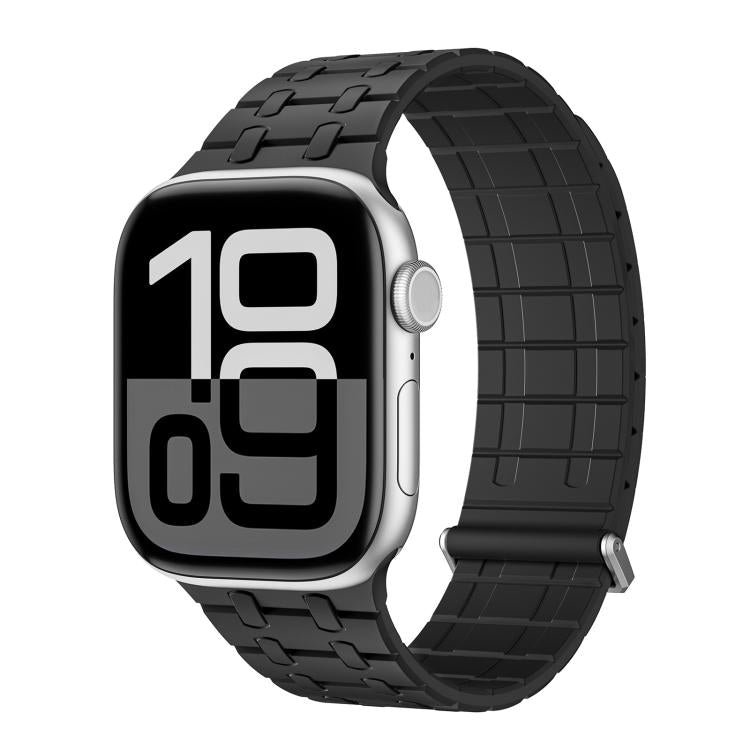 For Apple Watch 46mm / 49mm / 45mm / 44mm Kalebol Magnetic Silicone Watch Strap(Black) - Watch Bands by Kalebol | Online Shopping South Africa | PMC TechLife | Buy Now Pay Later Mobicred