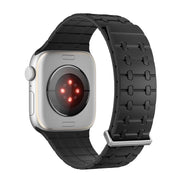 For Apple Watch 46mm / 49mm / 45mm / 44mm Kalebol Magnetic Silicone Watch Strap(Black)