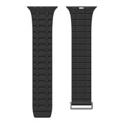 For Apple Watch 46mm / 49mm / 45mm / 44mm Kalebol Magnetic Silicone Watch Strap(Black)