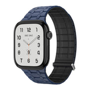 For Apple Watch 46mm / 49mm / 45mm / 44mm Kalebol Magnetic Silicone Watch Strap(Blue Black)