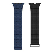 For Apple Watch 46mm / 49mm / 45mm / 44mm Kalebol Magnetic Silicone Watch Strap(Blue Black)