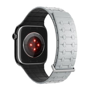 For Apple Watch 46mm / 49mm / 45mm / 44mm Kalebol Magnetic Silicone Watch Strap(Light Grey Black)