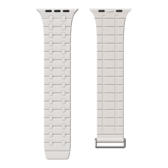 For Apple Watch 46mm / 49mm / 45mm / 44mm Kalebol Magnetic Silicone Watch Strap(Starlight)