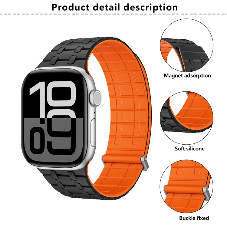For Apple Watch 46mm / 49mm / 45mm / 44mm Kalebol Magnetic Silicone Watch Strap(Starlight)