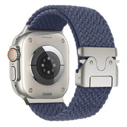 For Apple Watch 46mm / 49mm / 45mm / 44mm Kalebol Wide Umbrella Braided Strap(Dark Blue)