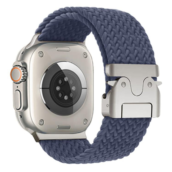For Apple Watch 46mm / 49mm / 45mm / 44mm Kalebol Wide Umbrella Braided Strap(Dark Blue)
