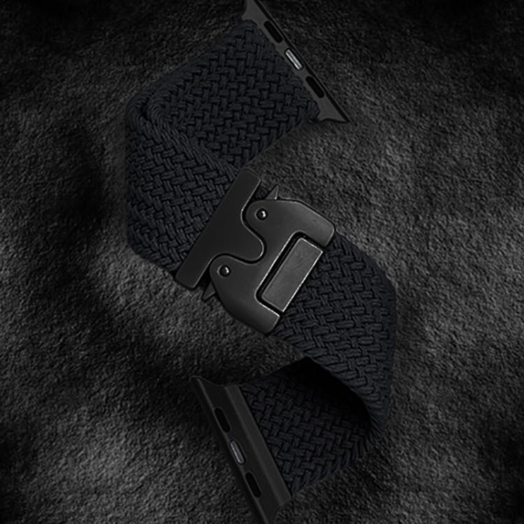 For Apple Watch 46mm / 49mm / 45mm / 44mm Kalebol Wide Umbrella Braided Strap(Black) - Watch Bands by Kalebol | Online Shopping South Africa | PMC TechLife | Buy Now Pay Later Mobicred