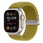 For Apple Watch 46mm / 49mm / 45mm / 44mm Kalebol Wide Umbrella Braided Strap(Yellow Green)
