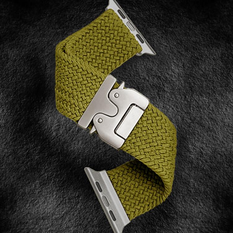 For Apple Watch 46mm / 49mm / 45mm / 44mm Kalebol Wide Umbrella Braided Strap(Yellow Green)
