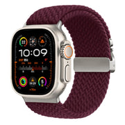 For Apple Watch 46mm / 49mm / 45mm / 44mm Kalebol Wide Umbrella Braided Strap(Wine Red)