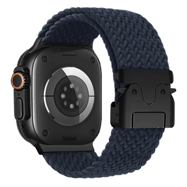 For Apple Watch 46mm / 49mm / 45mm / 44mm Kalebol Wide Umbrella Braided Strap(Midnight Blue)