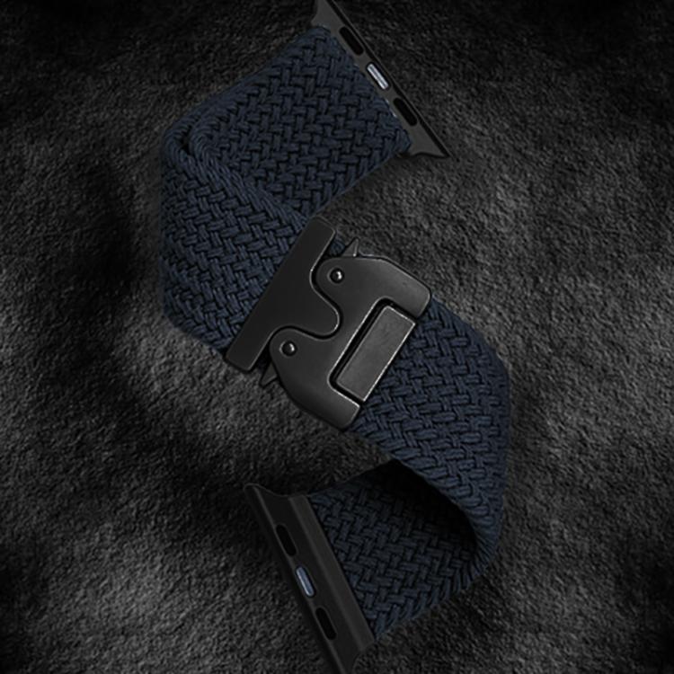 For Apple Watch 46mm / 49mm / 45mm / 44mm Kalebol Wide Umbrella Braided Strap(Midnight Blue)