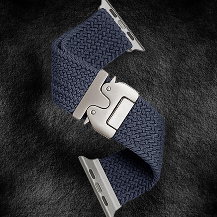 For Apple Watch 42mm / 41mm / 40mm / 38mm Kalebol Wide Umbrella Braided Strap(Dark Blue)