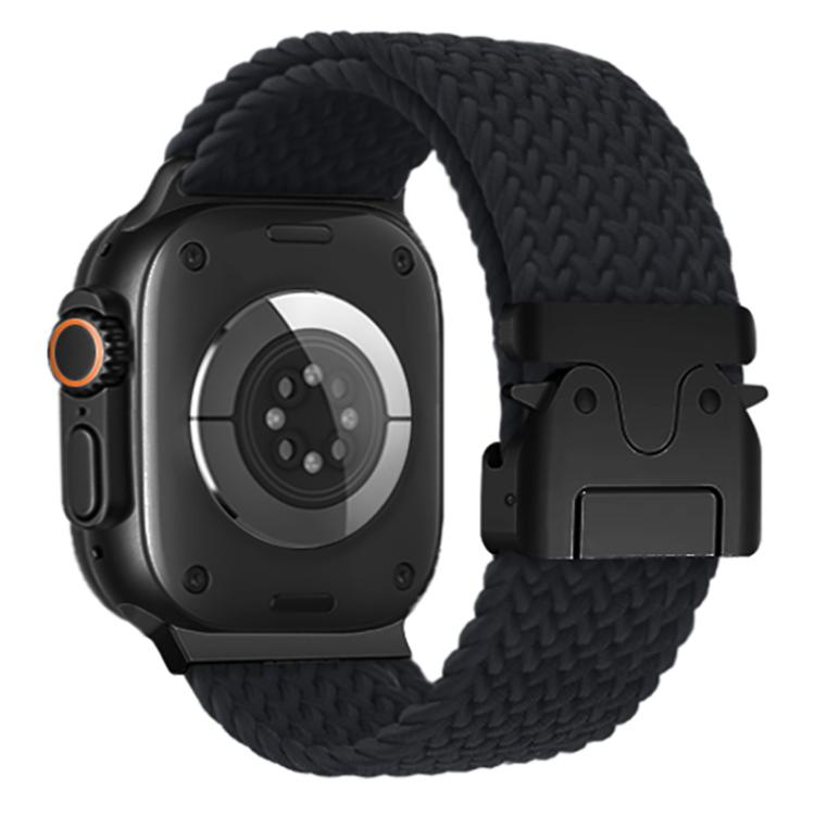 For Apple Watch 42mm / 41mm / 40mm / 38mm Kalebol Wide Umbrella Braided Strap(Black)