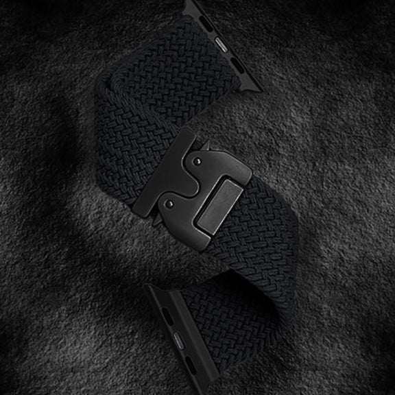 For Apple Watch 42mm / 41mm / 40mm / 38mm Kalebol Wide Umbrella Braided Strap(Black)