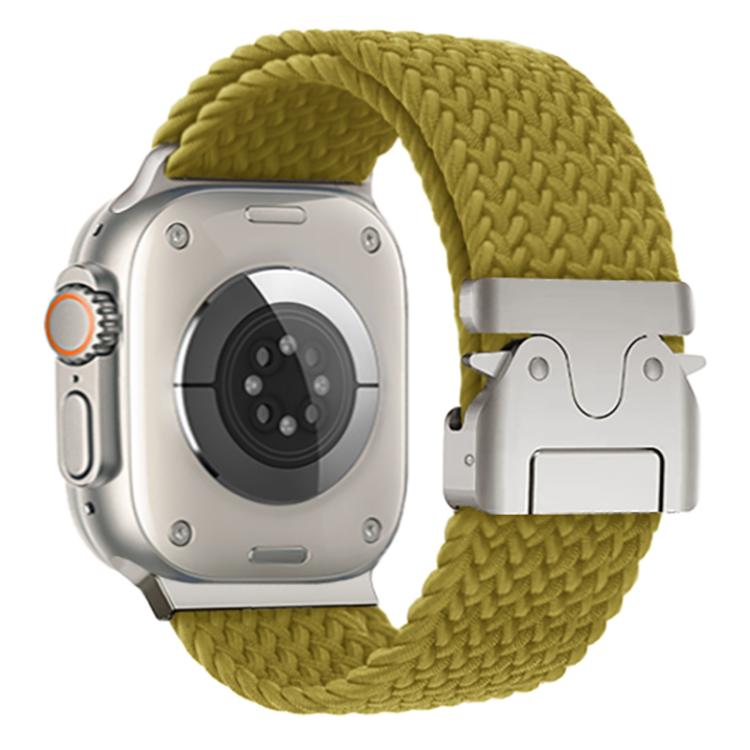 For Apple Watch 42mm / 41mm / 40mm / 38mm Kalebol Wide Umbrella Braided Strap(Yellow Green)