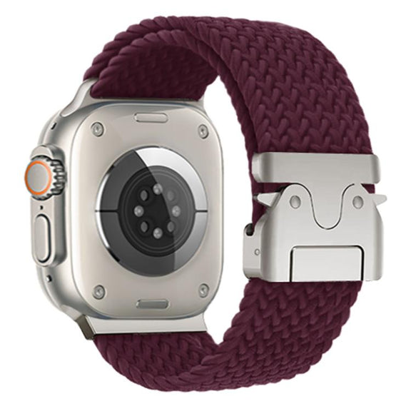 For Apple Watch 42mm / 41mm / 40mm / 38mm Kalebol Wide Umbrella Braided Strap(Wine Red)
