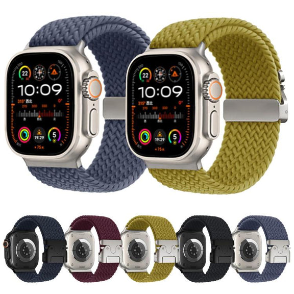 For Apple Watch 46mm / 49mm / 45mm / 44mm Kalebol Wide Umbrella Braided Strap(Black)