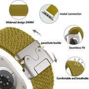 For Apple Watch 46mm / 49mm / 45mm / 44mm Kalebol Wide Umbrella Braided Strap(Black)