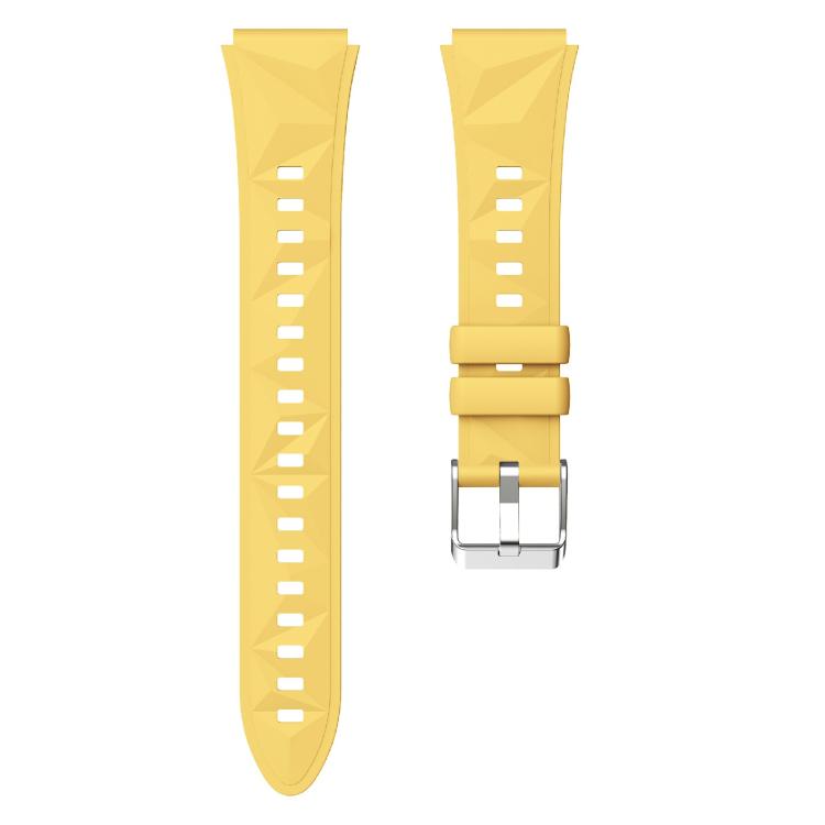Kalebol 18mm Universal Diamond Embossed Silicone Strap(Yellow)